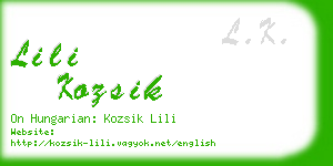 lili kozsik business card